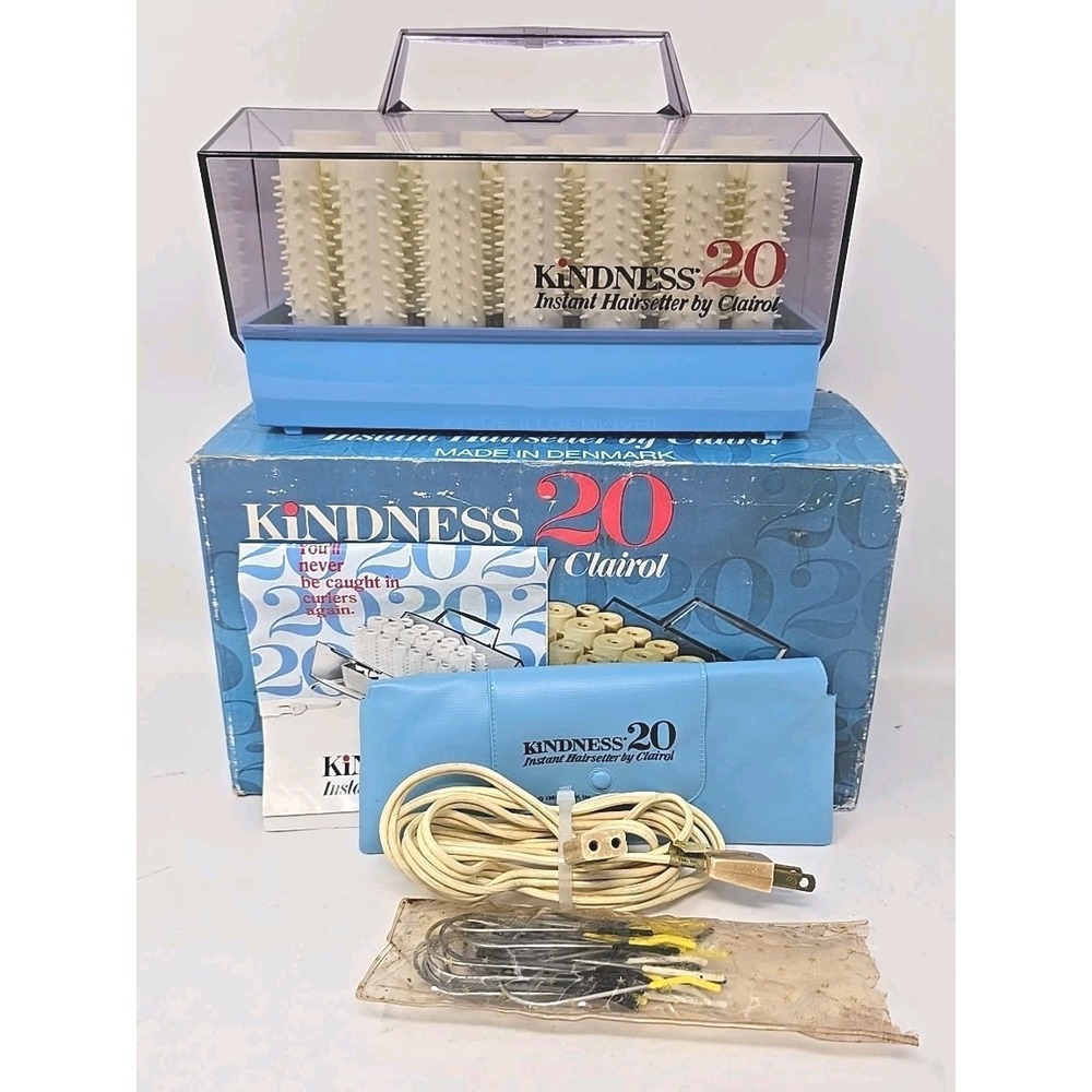 Vtg Clairol Kindness 20 Instant Hairsetter Hot Rollers Denmark 1968 Works U275